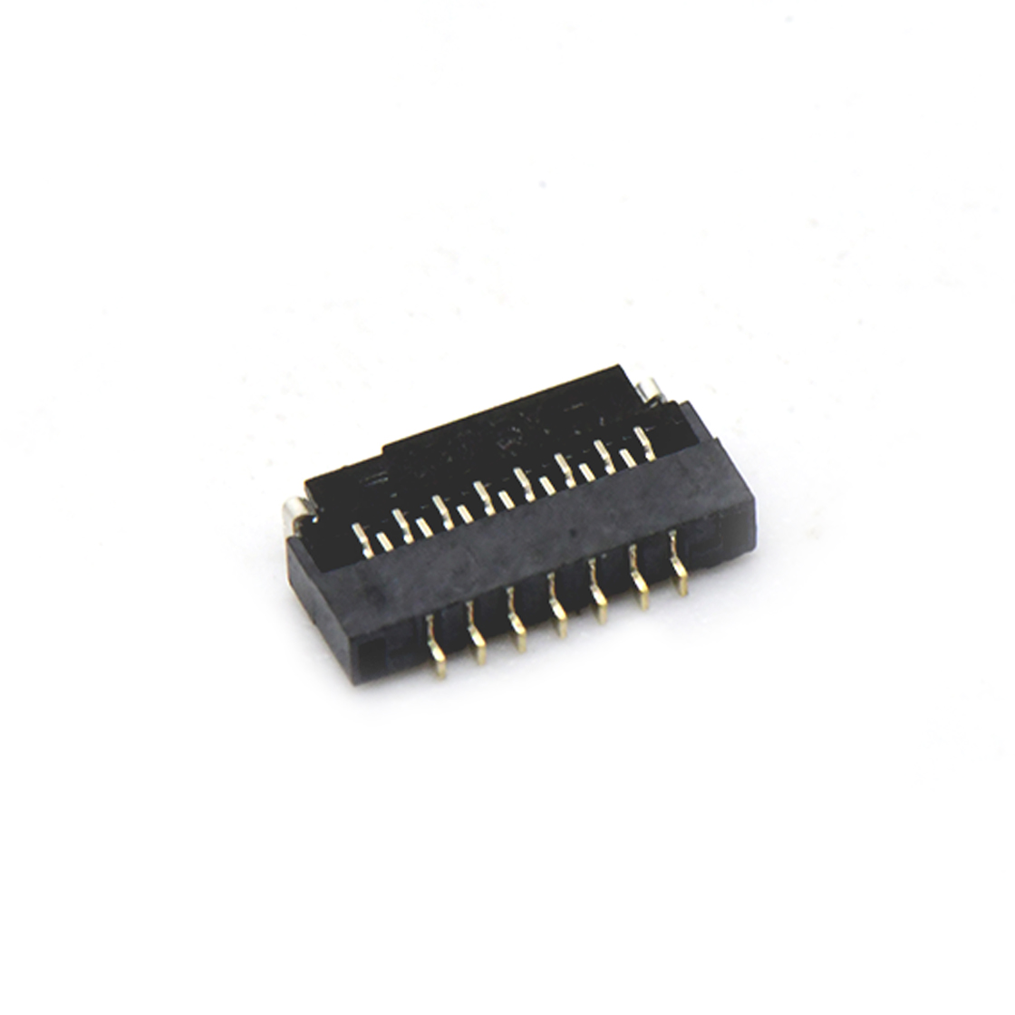 F0303 FPC FFC连接器Pitch 0.30mm 90°H1.00mm 卧式下接前掀盖 SMT型FPC 15Pin黑色 镀半金1u"，其它区域镀镍